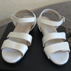 SAS White Triple-Strap Comfort Sandals